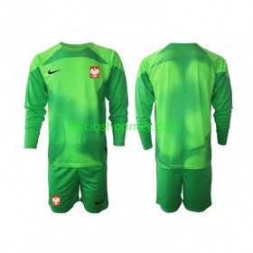 Polonia Portiere Bambino Maglia Prima World Cup 2022 Manica Lunga (+ Pantaloncini)